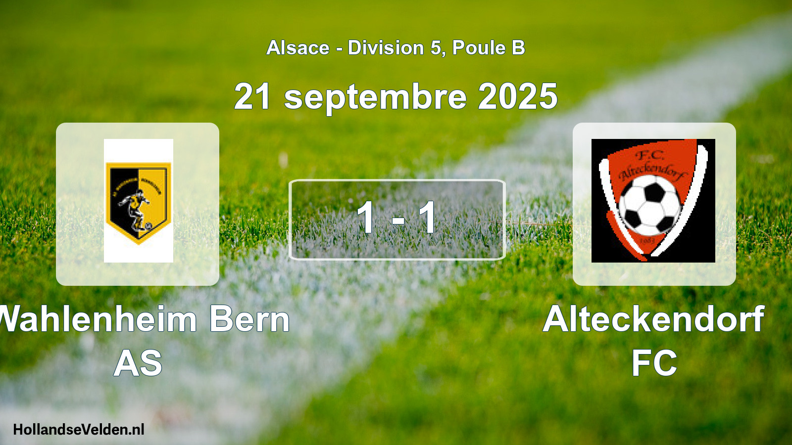 Gespeelde wedstrijd: Wahlenheim Bern AS - Alteckendorf FC 1 - 1 (21 september 2025)