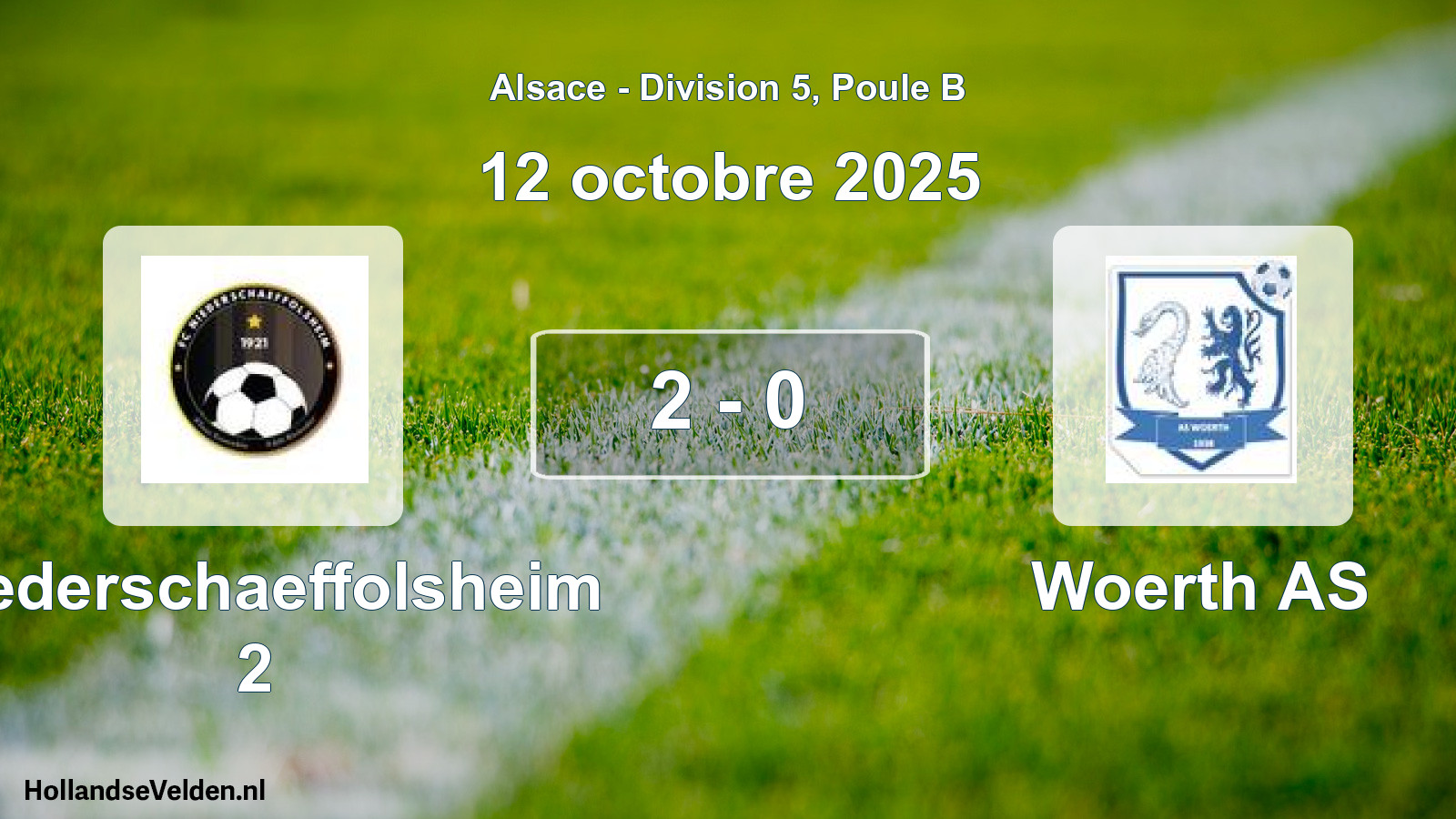 Match joué: Niederschaeffolsheim 2 - Woerth AS 2 - 0 (12 octobre 2025)