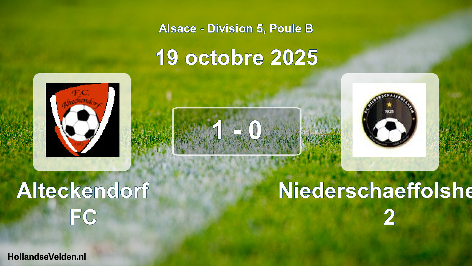 Match joué: Alteckendorf FC - Niederschaeffolsheim 2 1 - 0 (19 octobre 2025)