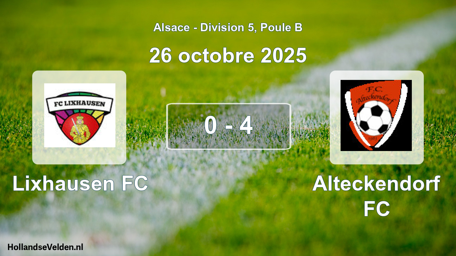 Match joué: Lixhausen FC - Alteckendorf FC 0 - 4 (26 octobre 2025)