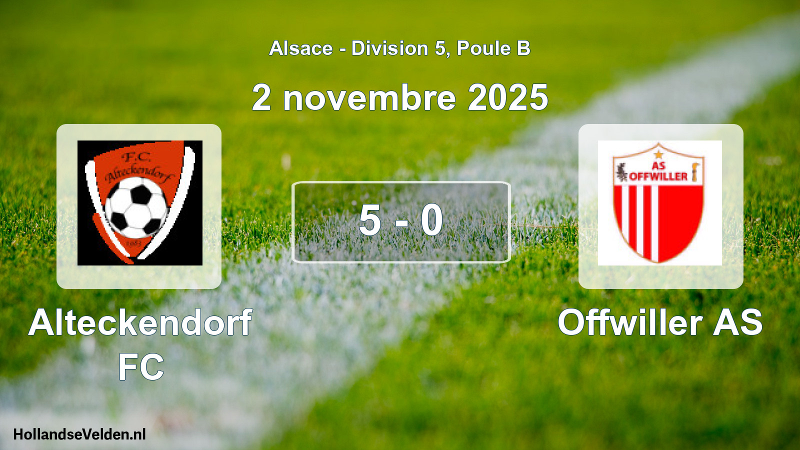 Total number of matches played: Alteckendorf FC - Offwiller AS 5 - 0 (2 November 2025)