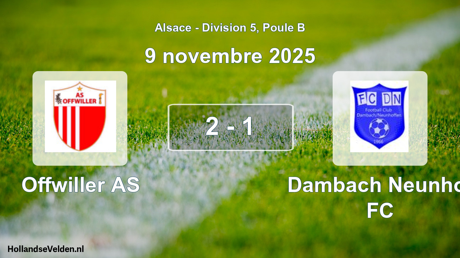 Match joué: Offwiller AS - Dambach Neunhof FC 2 - 1 (9 novembre 2025)