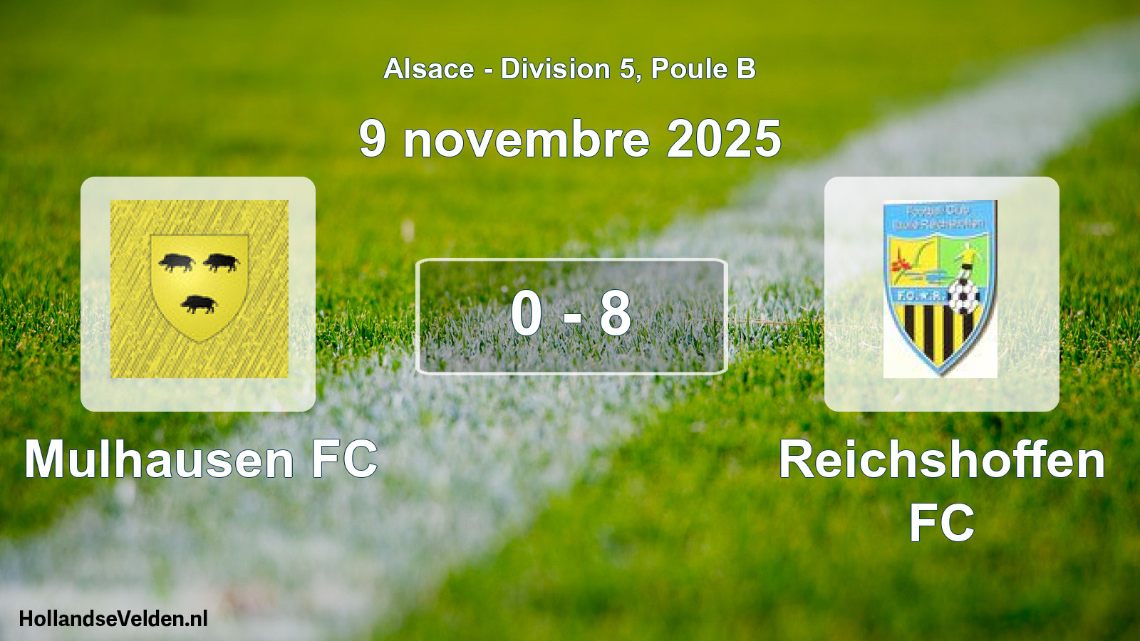 Match joué: Mulhausen FC - Reichshoffen FC 0 - 8 (9 novembre 2025)