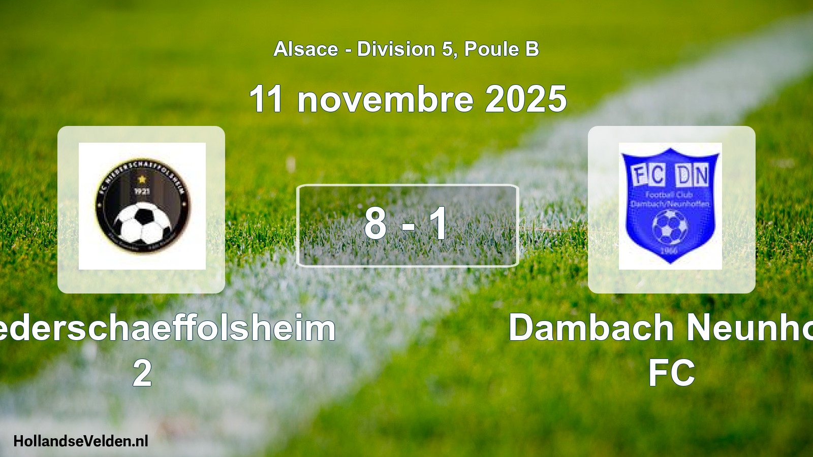 Total number of matches played: Niederschaeffolsheim 2 - Dambach Neunhof FC 8 - 1 (11 November 2025)