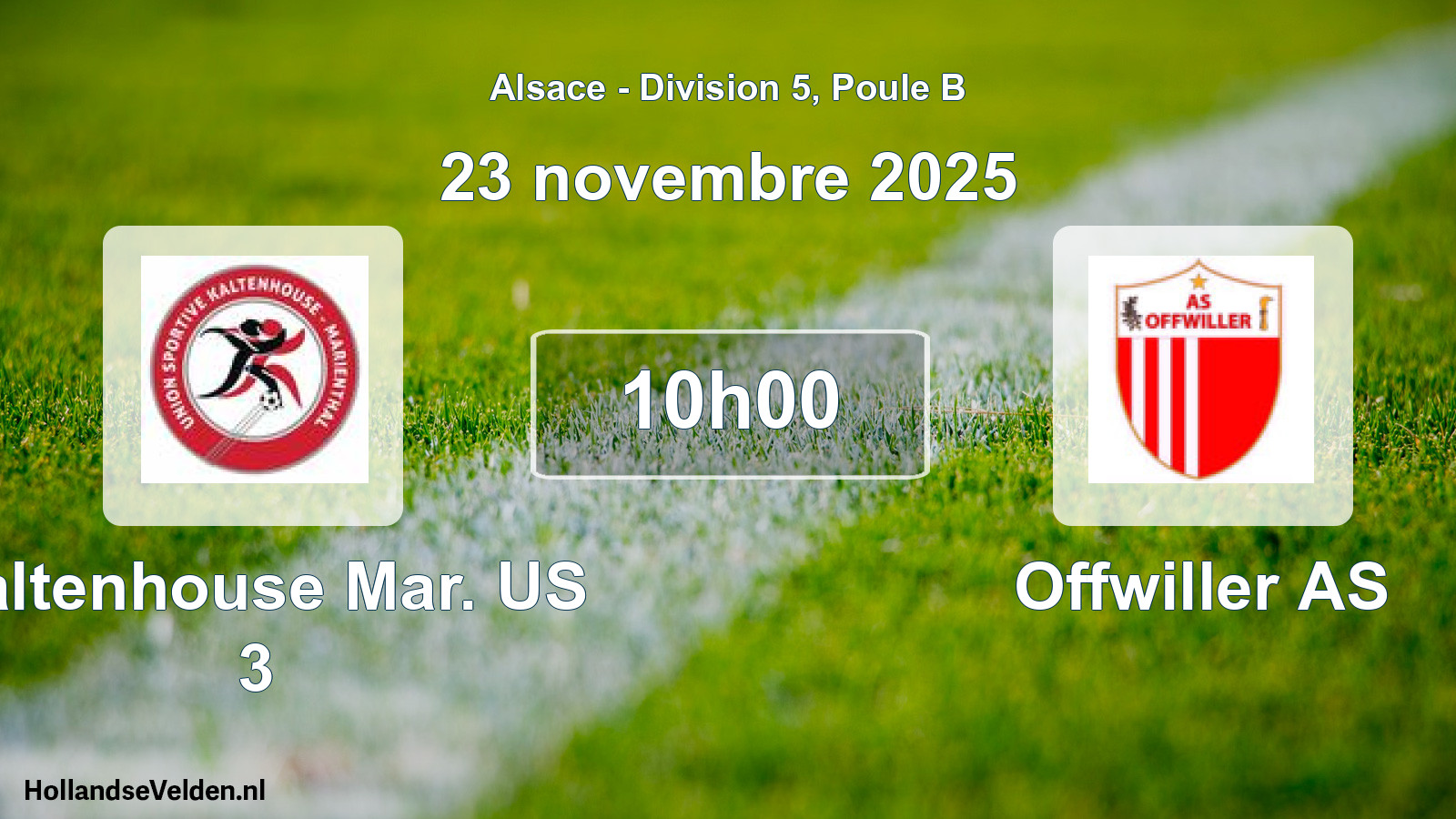 Scheduled Match: Kaltenhouse Mar. US 3 - Offwiller AS (23 November 2025)