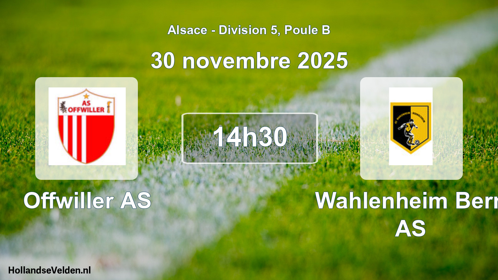 Match programmé: Offwiller AS - Wahlenheim Bern AS (30 novembre 2025)