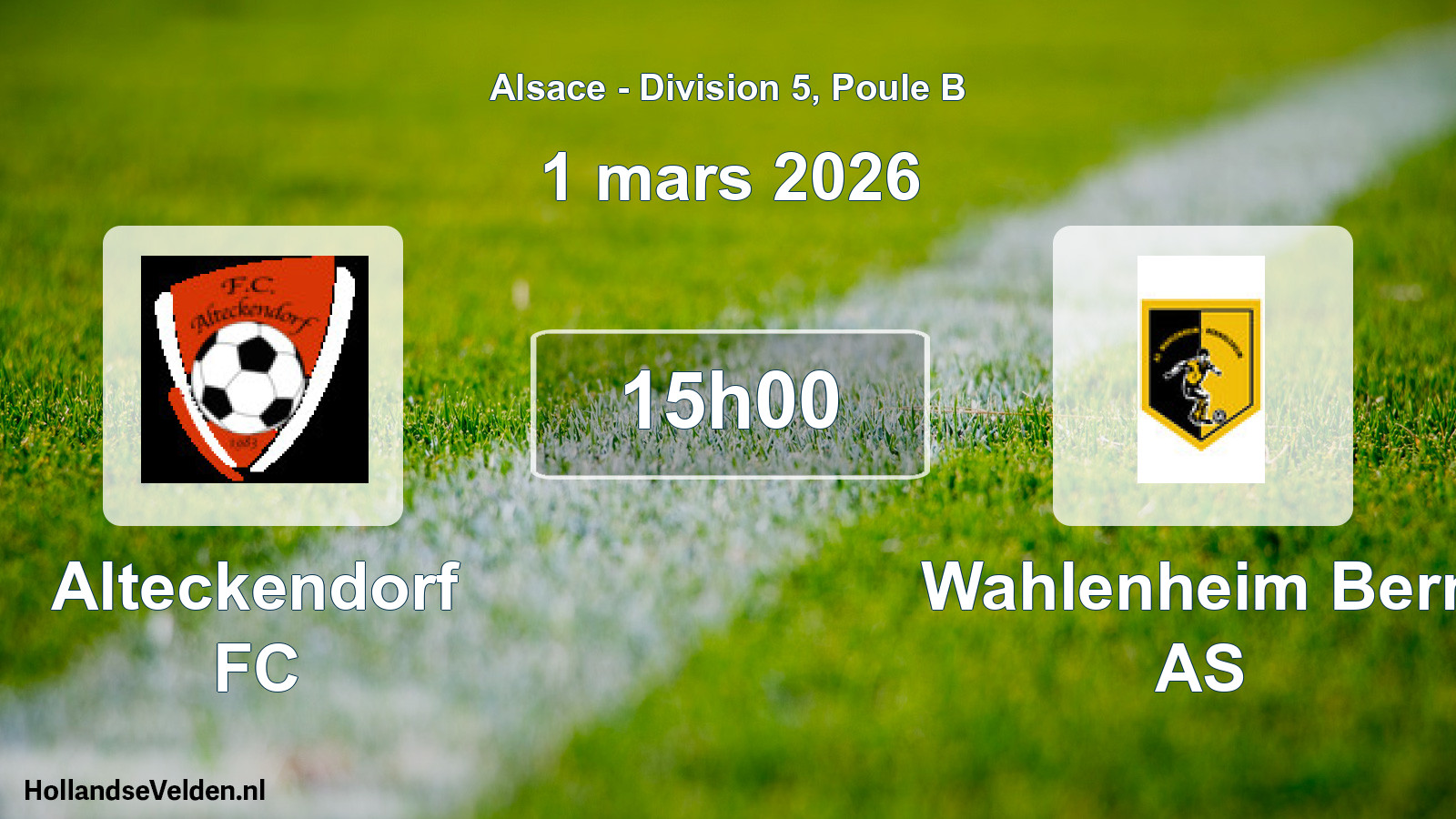Scheduled Match: Alteckendorf FC - Wahlenheim Bern AS (1 March 2026)