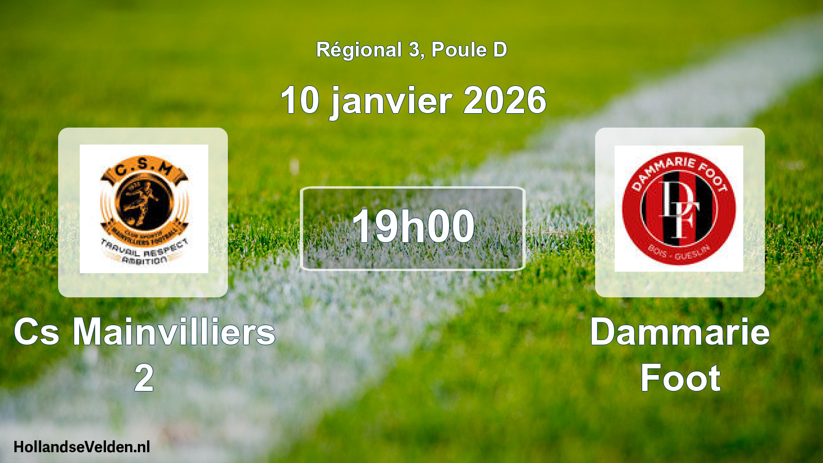 Geplande wedstrijd: Cs Mainvilliers 2 - Dammarie Foot (10 janvier 2026)