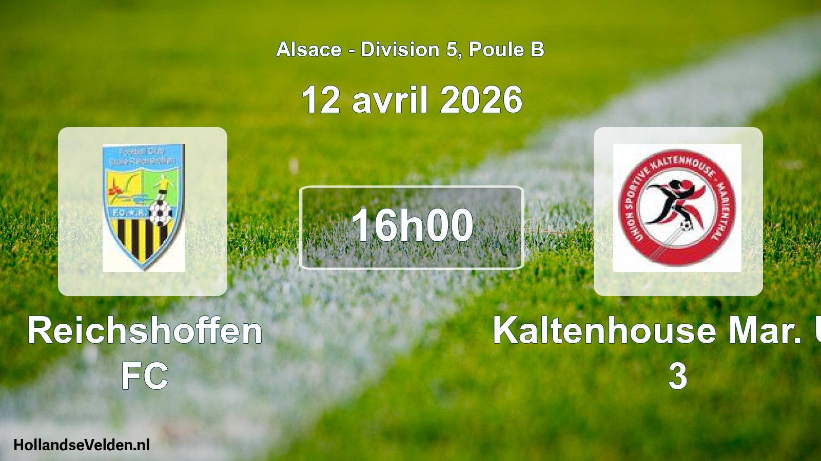 Match programmé: Reichshoffen FC - Kaltenhouse Mar. US 3 (12 avril 2026)