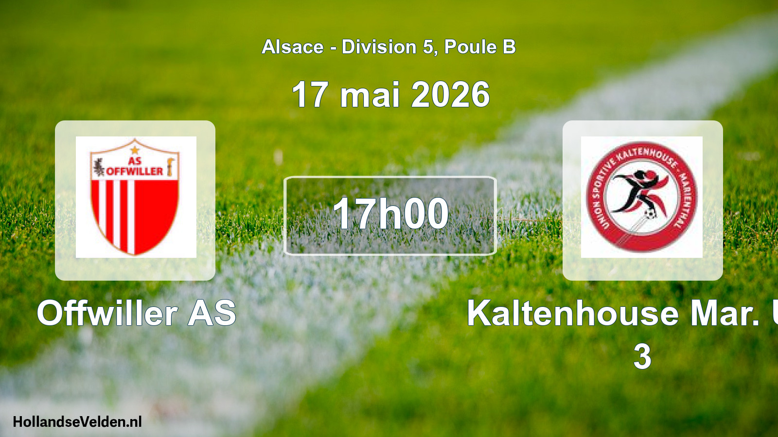 Match programmé: Offwiller AS - Kaltenhouse Mar. US 3 (17 mai 2026)