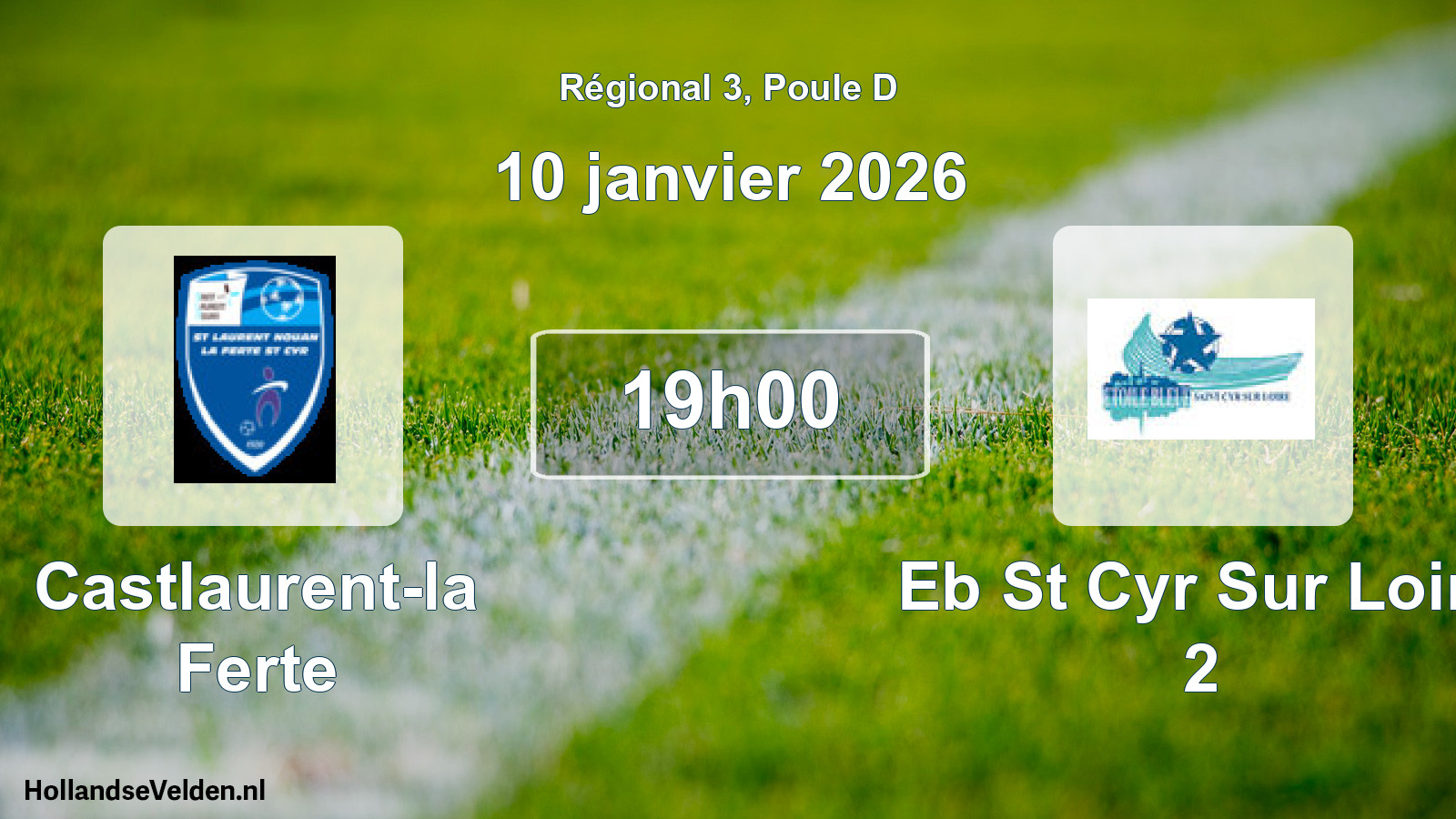 Geplande wedstrijd: Castlaurent-la Ferte - Eb St Cyr Sur Loire 2 (10 janvier 2026)