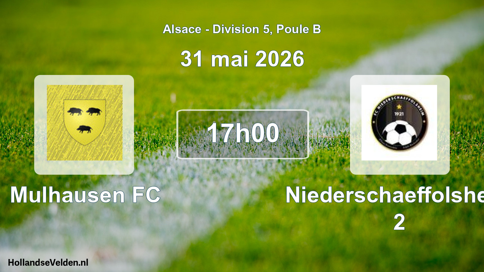 Match programmé: Mulhausen FC - Niederschaeffolsheim 2 (31 mai 2026)