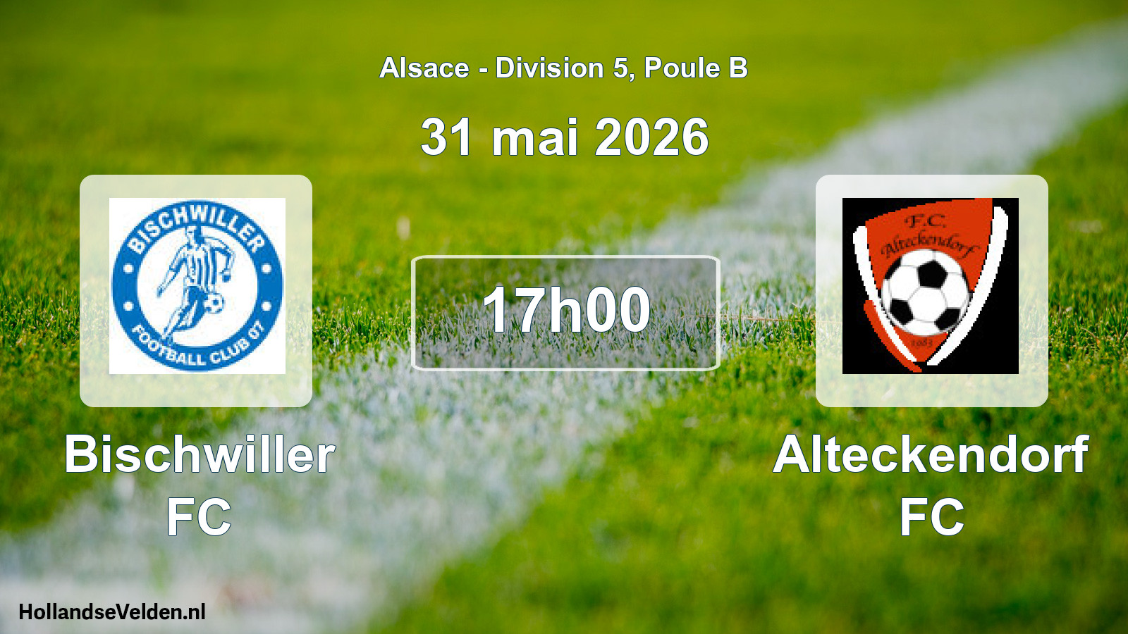 Match programmé: Bischwiller FC - Alteckendorf FC (31 mai 2026)