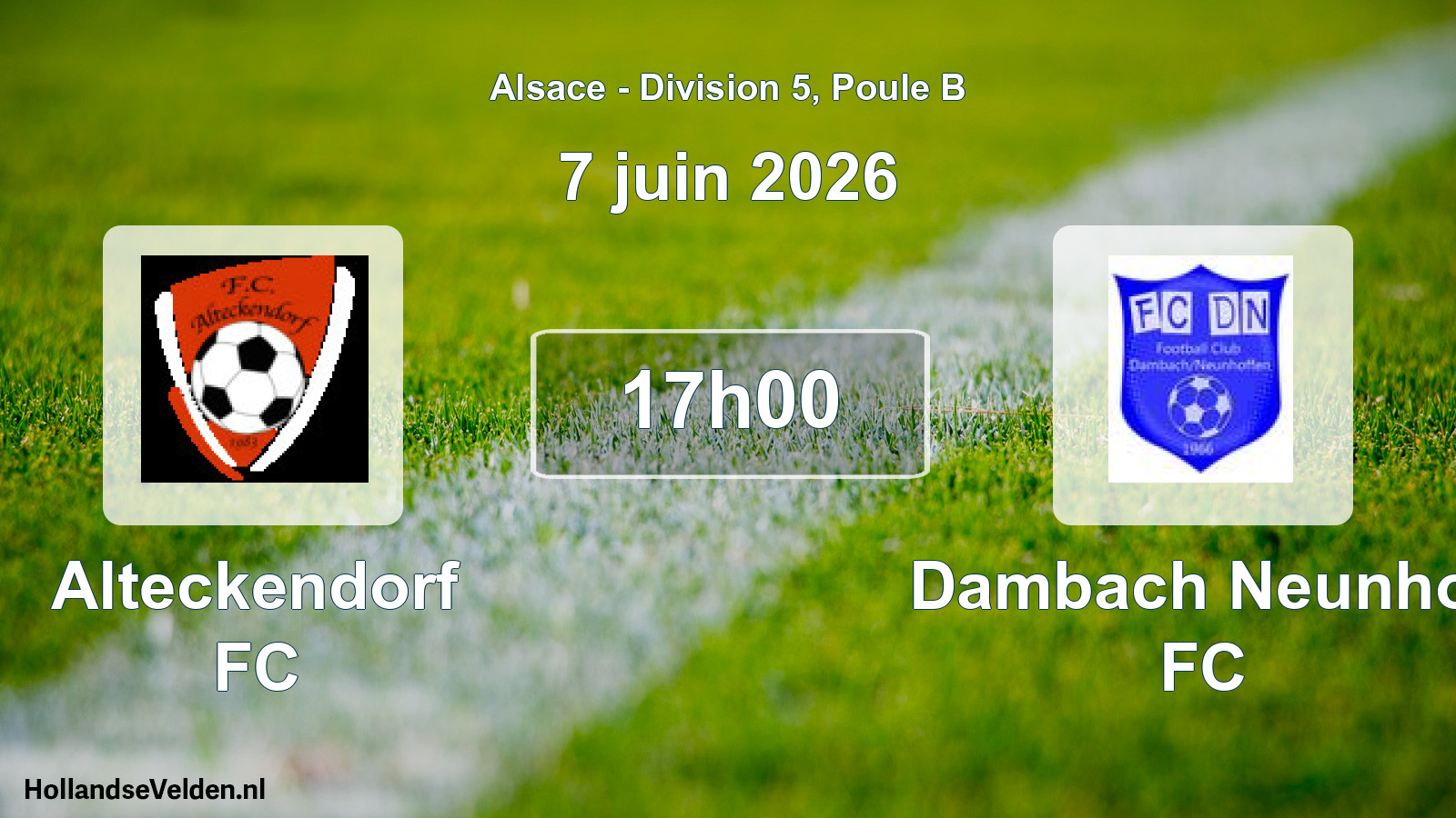 Match programmé: Alteckendorf FC - Dambach Neunhof FC (7 juin 2026)
