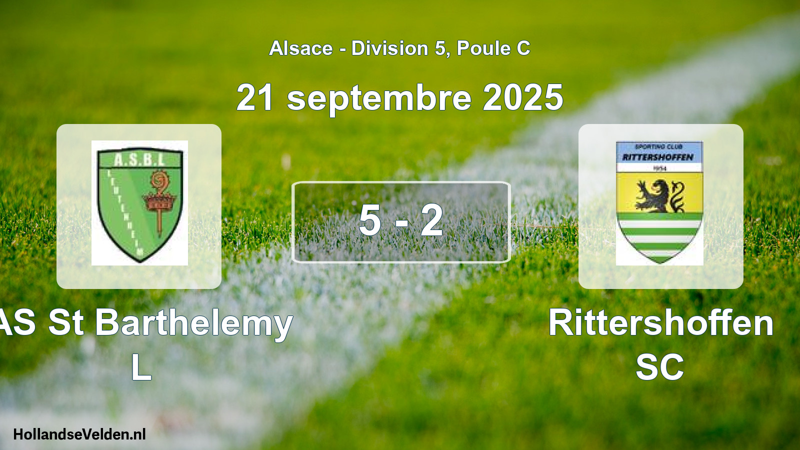 Match joué: AS St Barthelemy L - Rittershoffen SC 5 - 2 (21 septembre 2025)