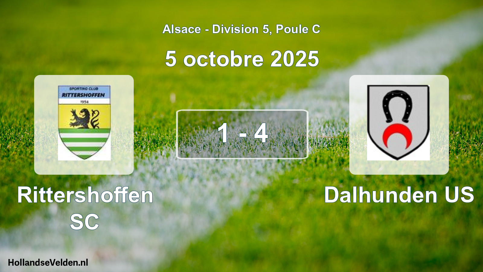 Match joué: Rittershoffen SC - Dalhunden US 1 - 4 (5 octobre 2025)