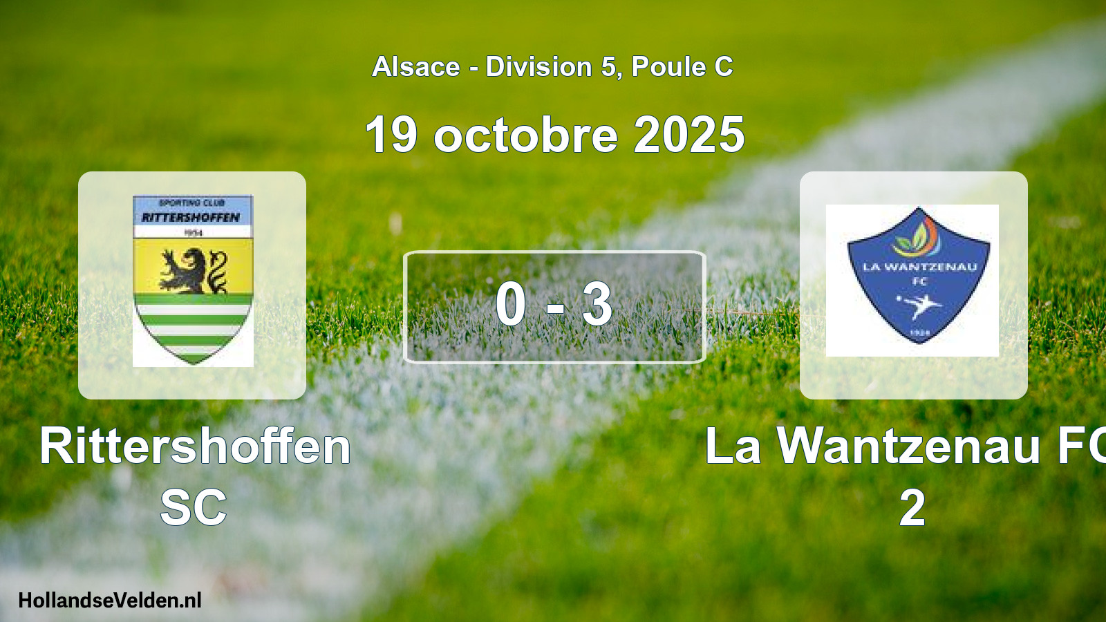 Match joué: Rittershoffen SC - La Wantzenau FC 2 0 - 3 (19 octobre 2025)