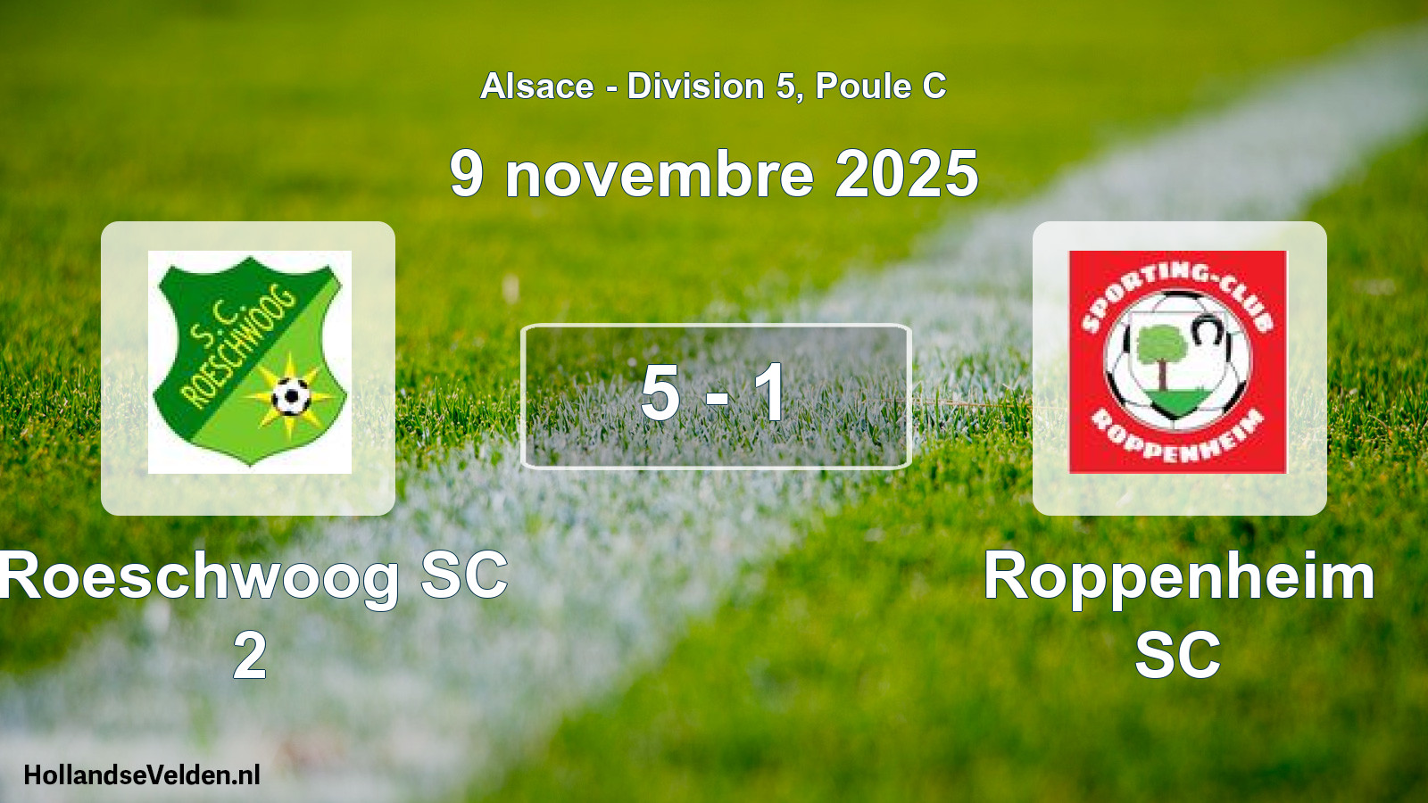 Total number of matches played: Roeschwoog SC 2 - Roppenheim SC 5 - 1 (9 November 2025)