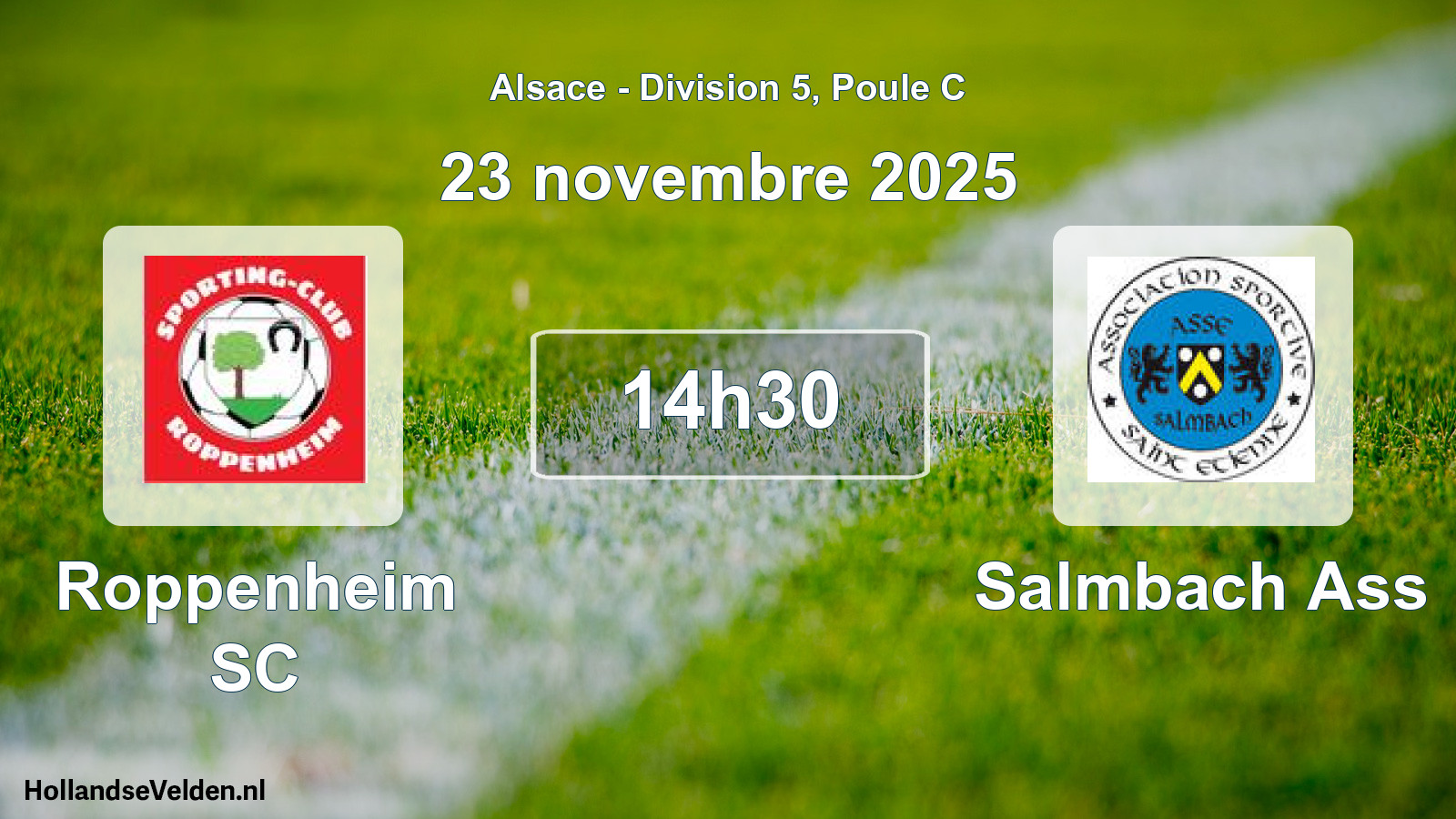 Match programmé: Roppenheim SC - Salmbach Ass (23 novembre 2025)