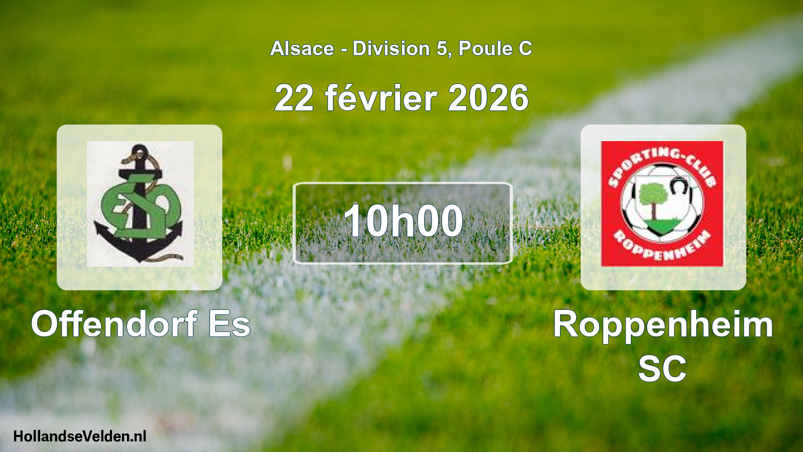Match programmé: Offendorf Es - Roppenheim SC (22 février 2026)