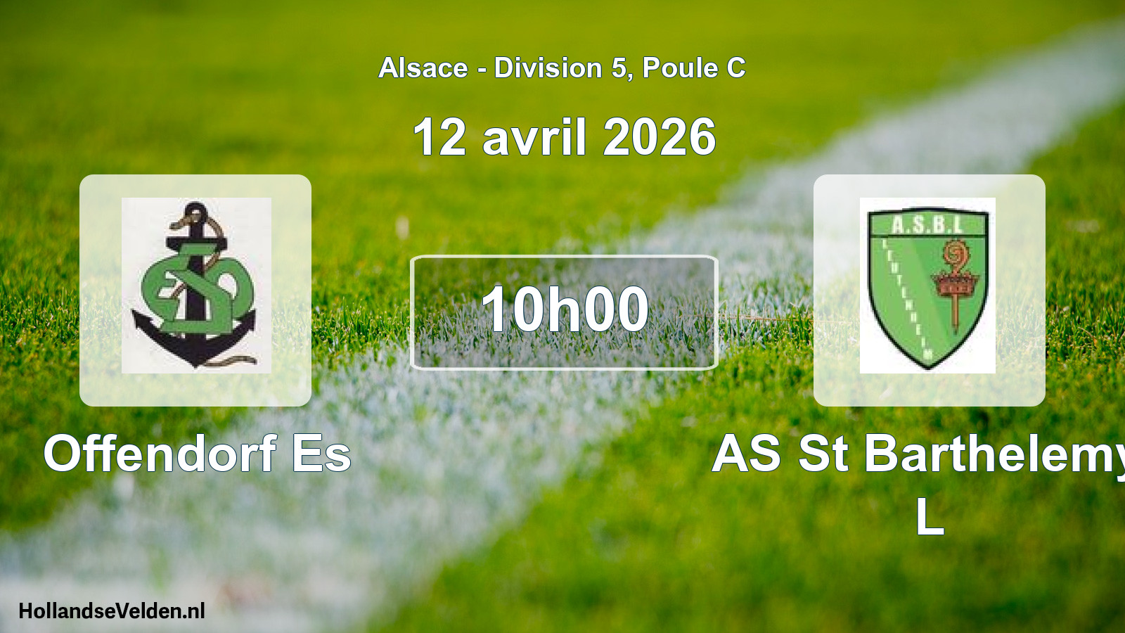 Match programmé: Offendorf Es - AS St Barthelemy L (12 avril 2026)