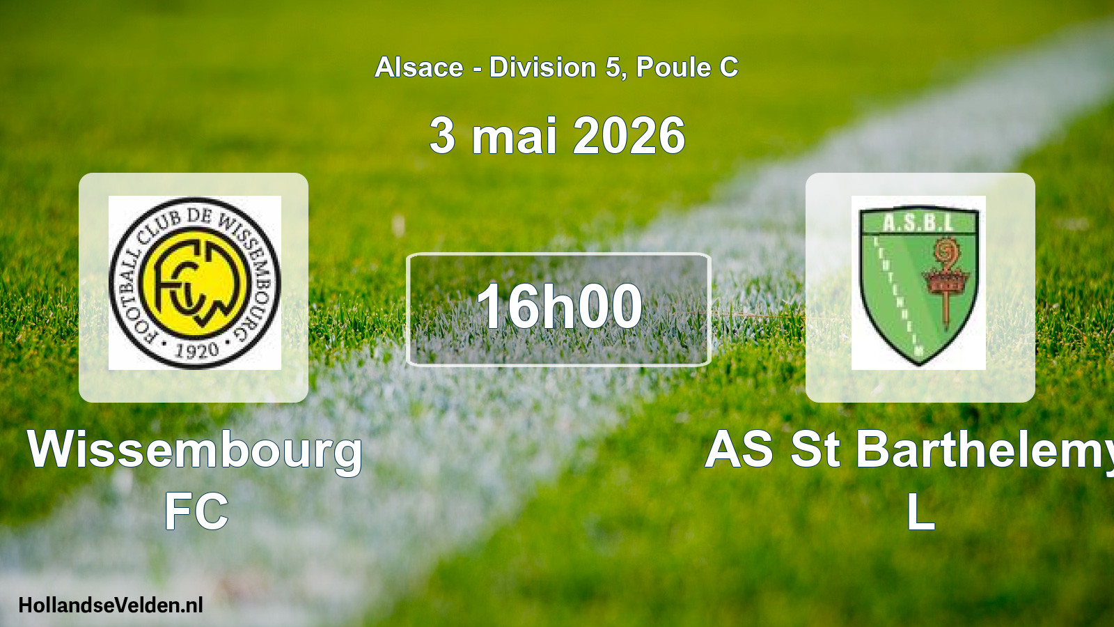 Match programmé: Wissembourg FC - AS St Barthelemy L (3 mai 2026)