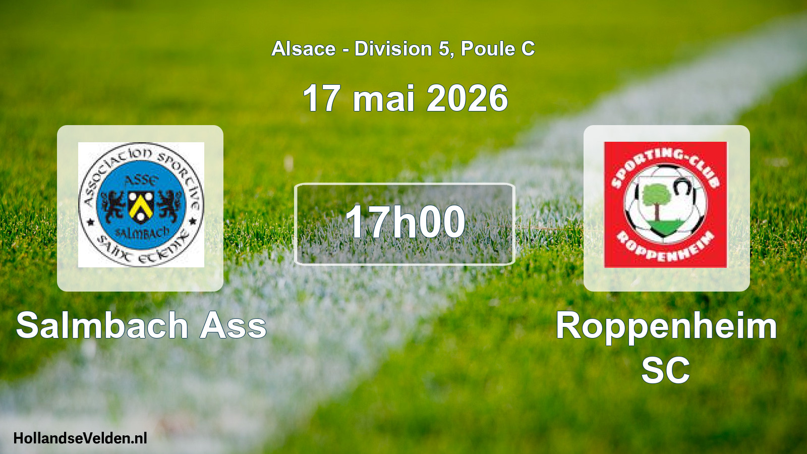 Match programmé: Salmbach Ass - Roppenheim SC (17 mai 2026)