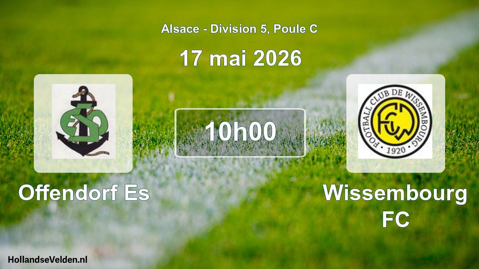 Match programmé: Offendorf Es - Wissembourg FC (17 mai 2026)