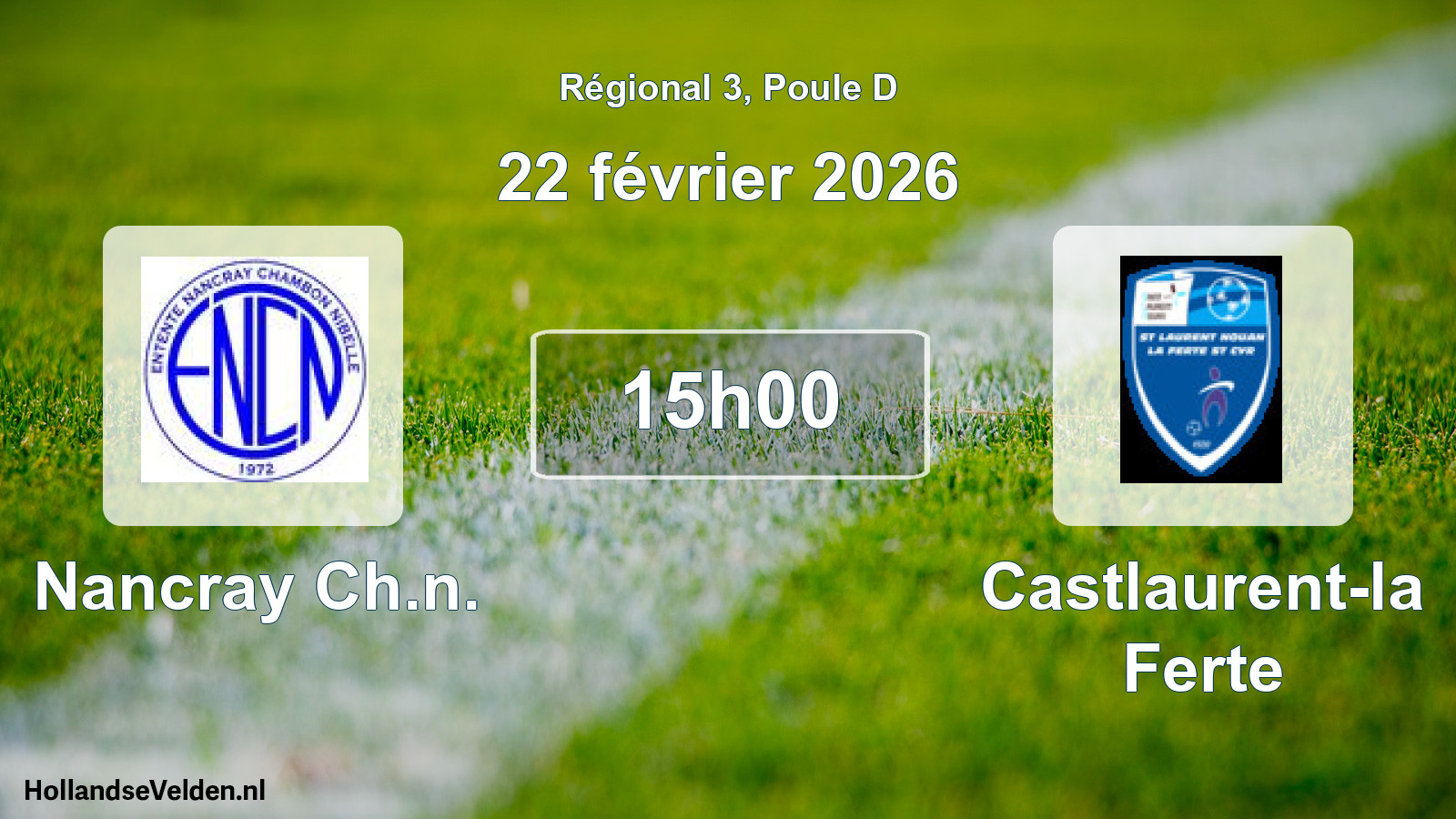 Geplande wedstrijd: Nancray Ch.n. - Castlaurent-la Ferte (22 février 2026)