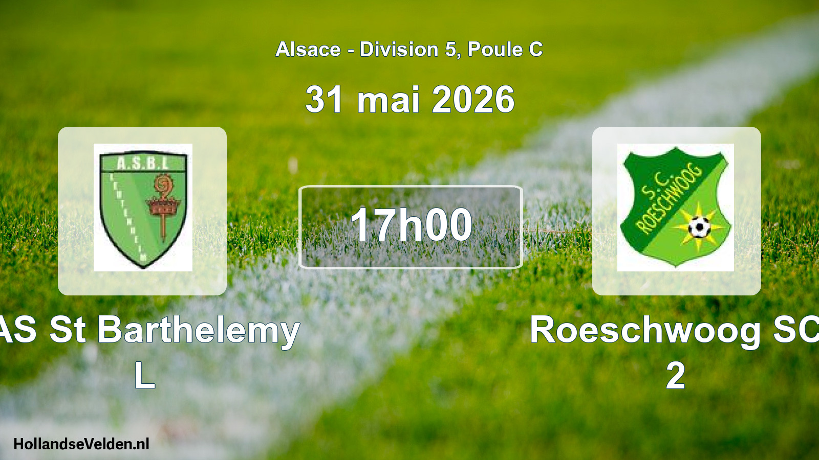 Geplande wedstrijd: AS St Barthelemy L - Roeschwoog SC 2 (31 mei 2026)