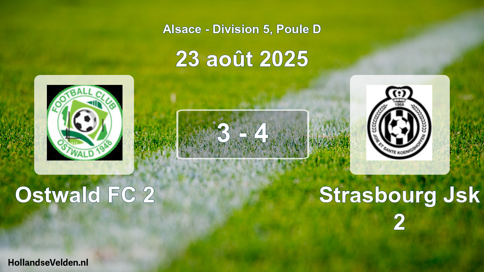 Match joué: Ostwald FC 2 - Strasbourg Jsk 2 3 - 4 (23 août 2025)