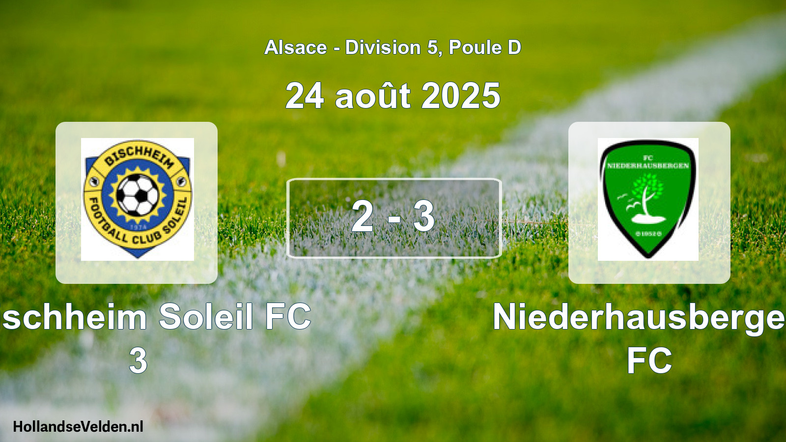 Gespeelde wedstrijd: Bischheim Soleil FC 3 - Niederhausbergen FC 2 - 3 (24 augustus 2025)