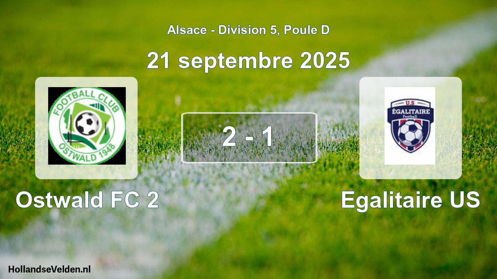 Match joué: Ostwald FC 2 - Egalitaire US 2 - 1 (21 septembre 2025)