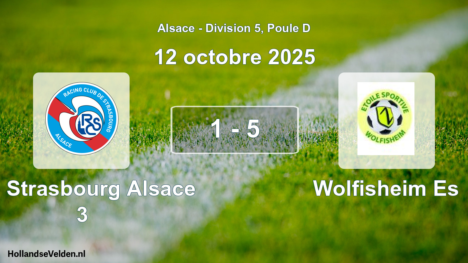 Gespeelde wedstrijd: RC Strasbourg Alsace 3 - Wolfisheim Es 1 - 5 (12 oktober 2025)