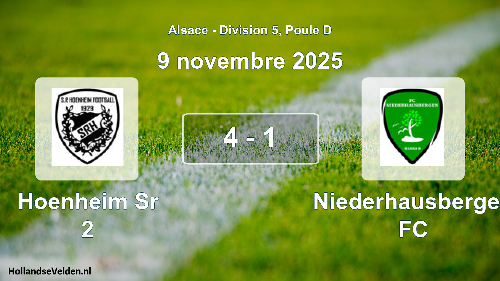 Total number of matches played: Hoenheim Sr 2 - Niederhausbergen FC 4 - 1 (9 November 2025)