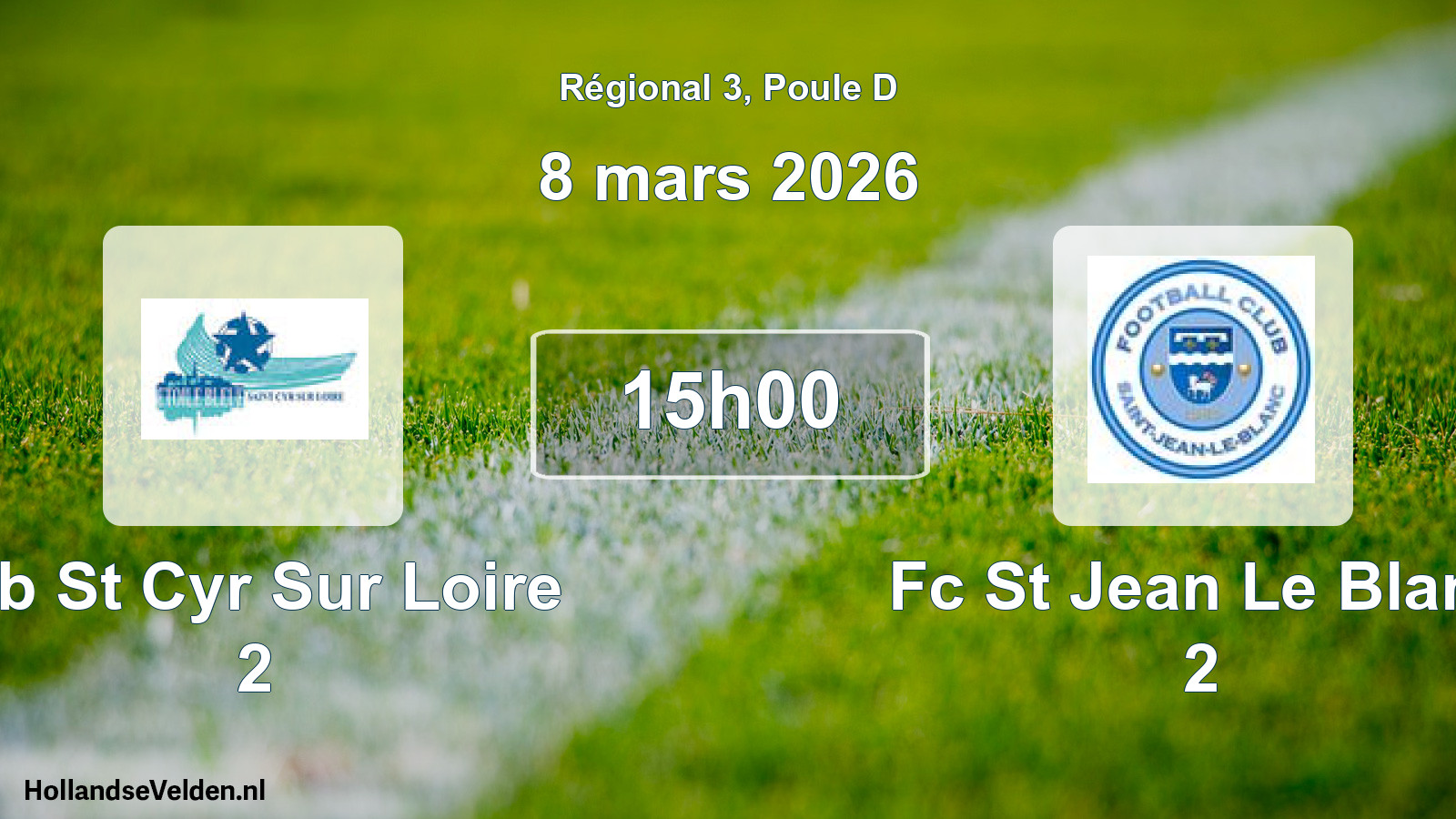 Geplande wedstrijd: Eb St Cyr Sur Loire 2 - Fc St Jean Le Blanc 2 (8 mars 2026)
