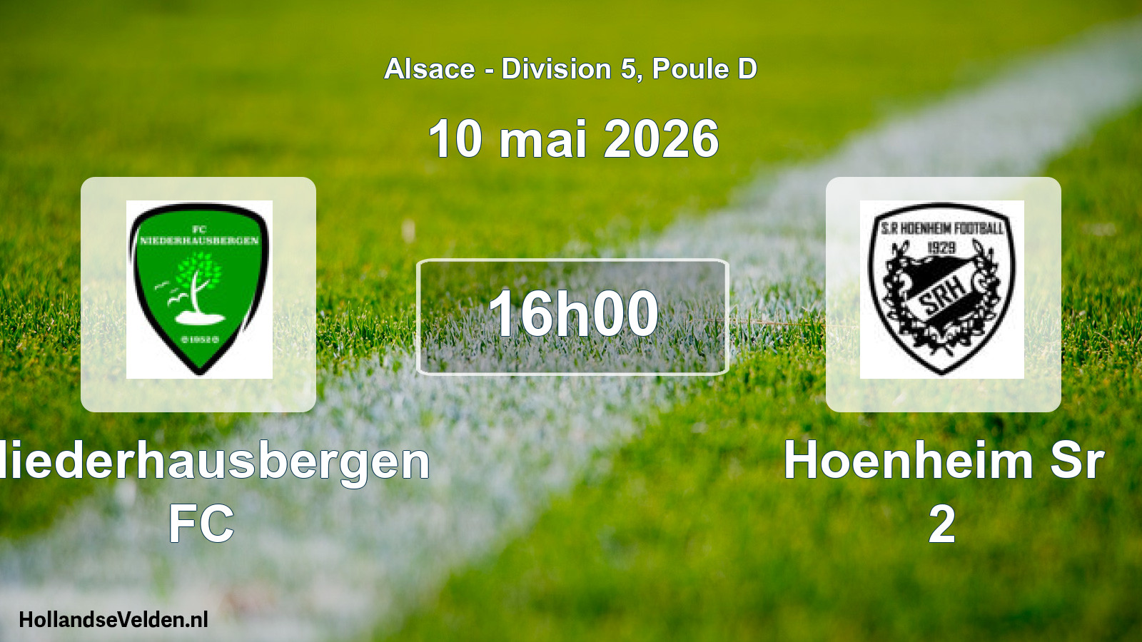 Match programmé: Niederhausbergen FC - Hoenheim Sr 2 (10 mai 2026)