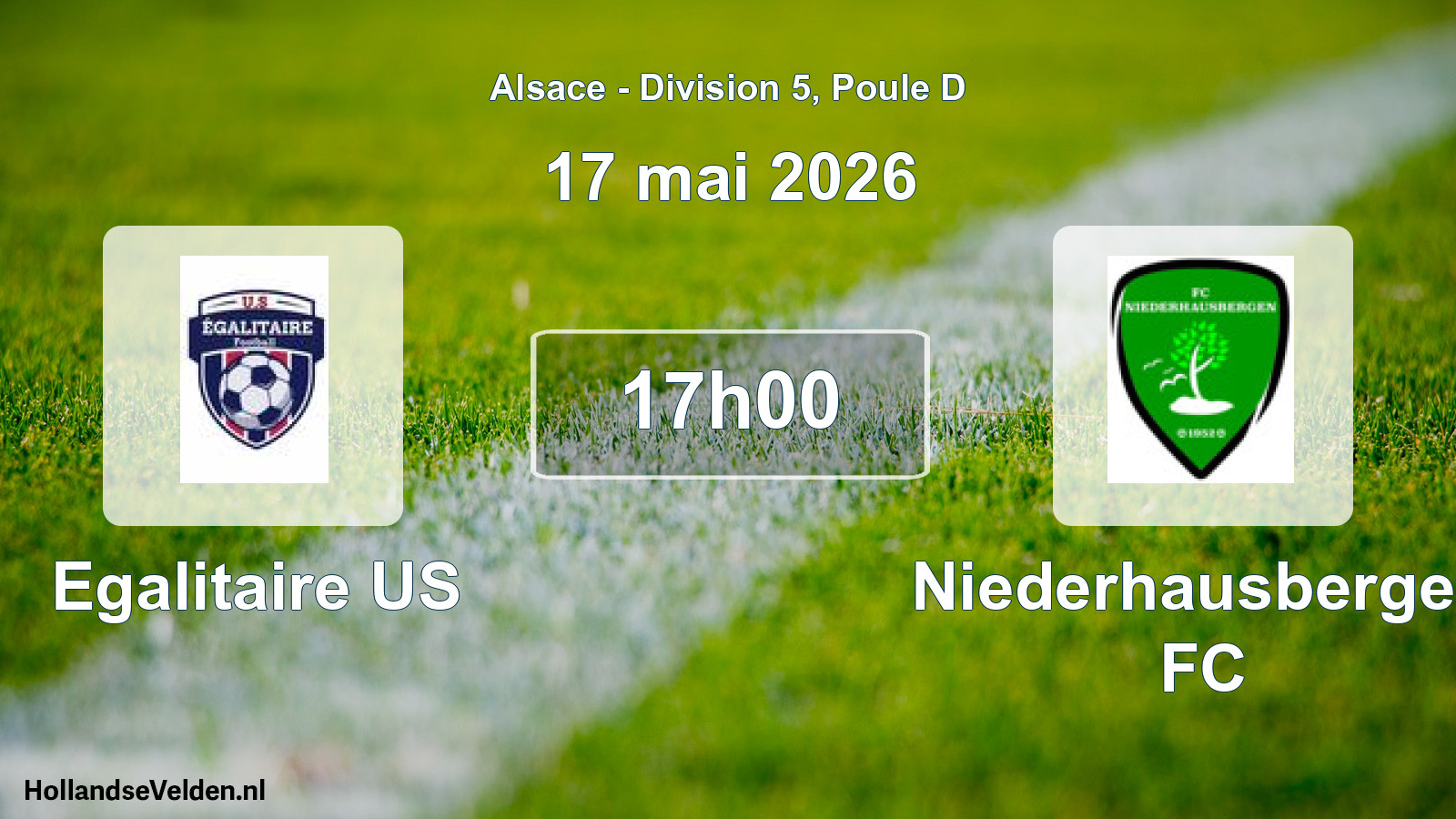 Match programmé: Egalitaire US - Niederhausbergen FC (17 mai 2026)