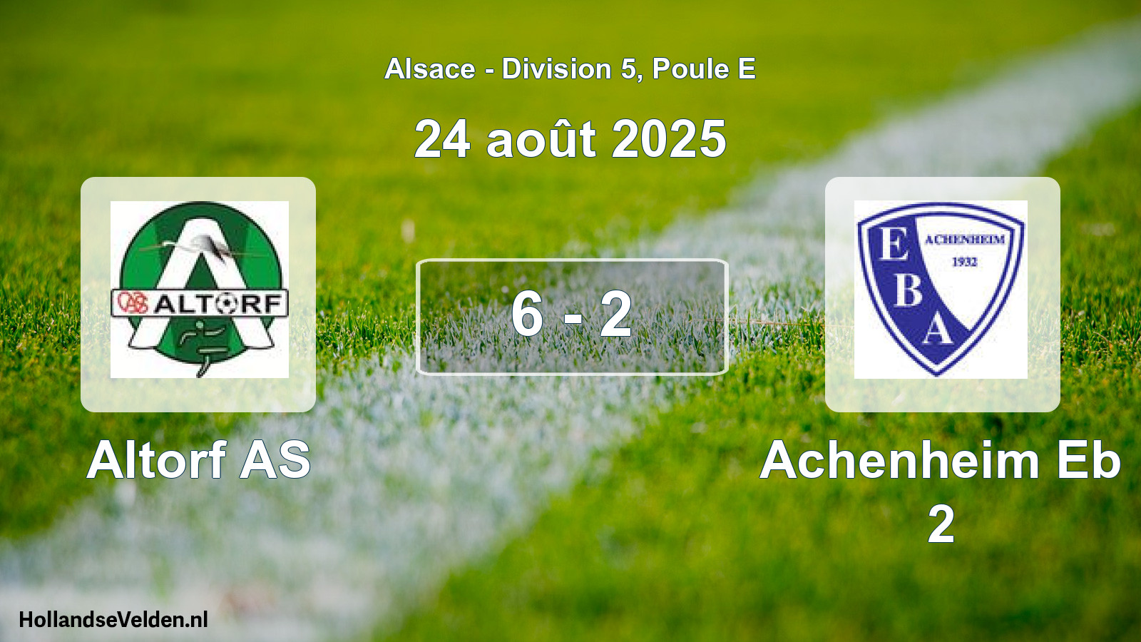 Match joué: Altorf AS - Achenheim Eb 2 6 - 2 (24 août 2025)
