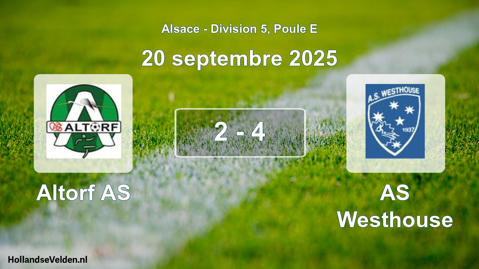 Match joué: Altorf AS - AS Westhouse 2 - 4 (20 septembre 2025)