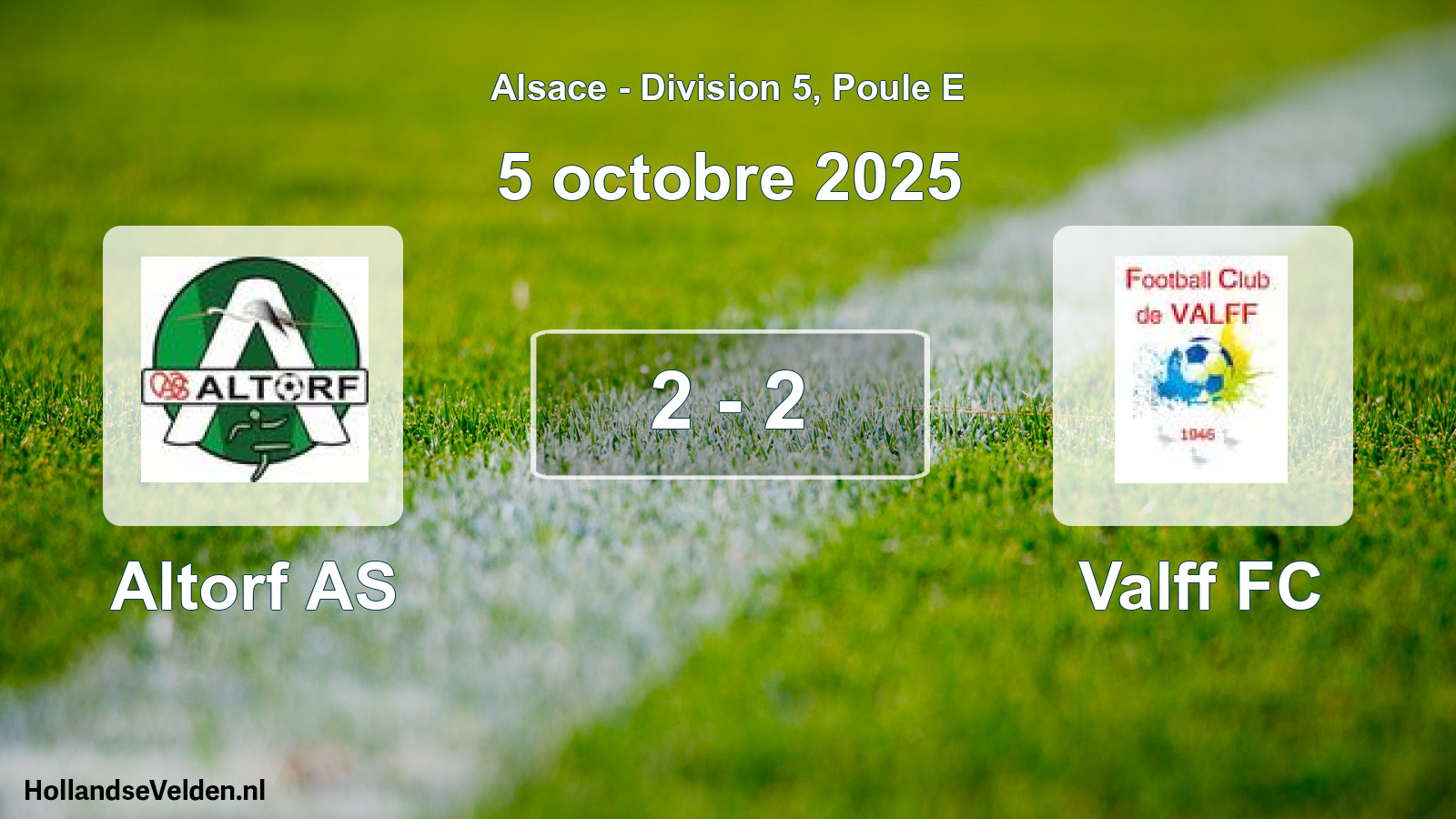 Gespeelde wedstrijd: Altorf AS - Valff FC 2 - 2 (5 oktober 2025)