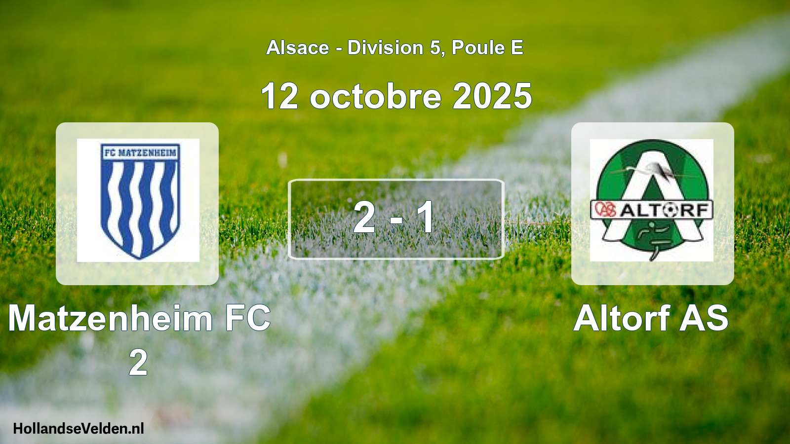 Total number of matches played: Matzenheim FC 2 - Altorf AS 2 - 1 (12 October 2025)