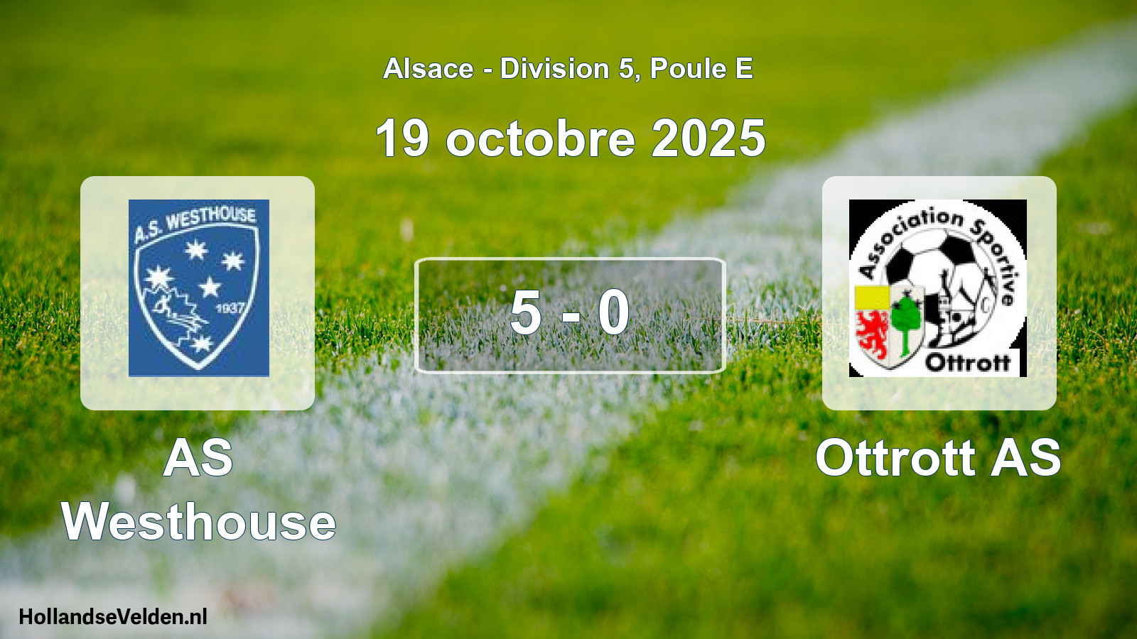 Match joué: AS Westhouse - Ottrott AS 5 - 0 (19 octobre 2025)