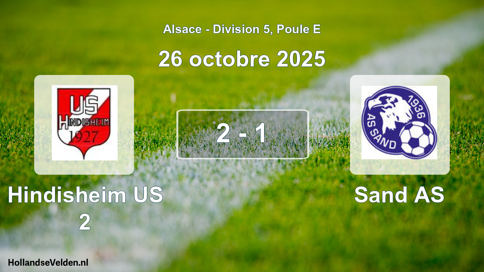 Match joué: Hindisheim US 2 - Sand AS 2 - 1 (26 octobre 2025)