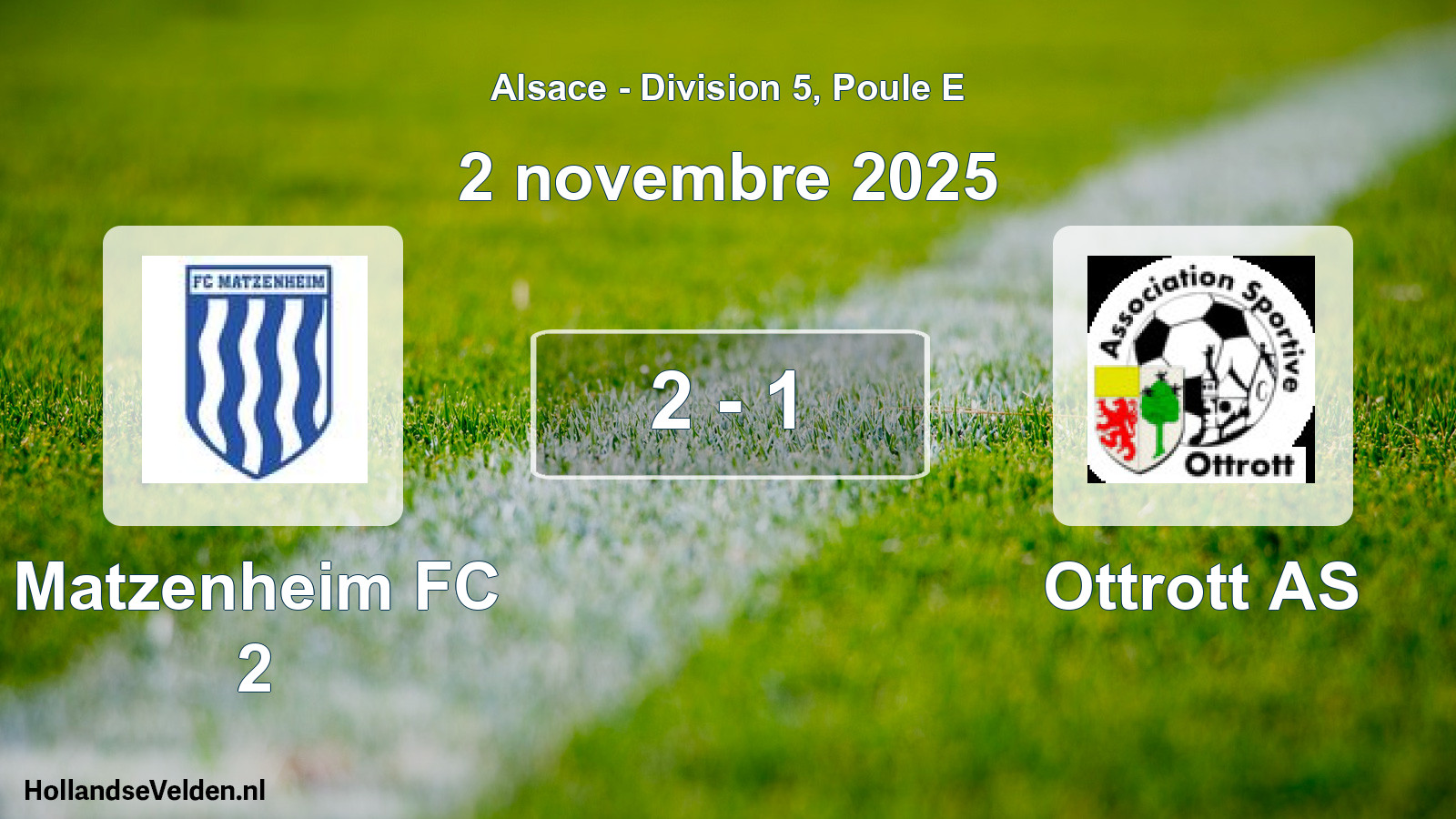 Gespeelde wedstrijd: Matzenheim FC 2 - Ottrott AS 2 - 1 (2 november 2025)