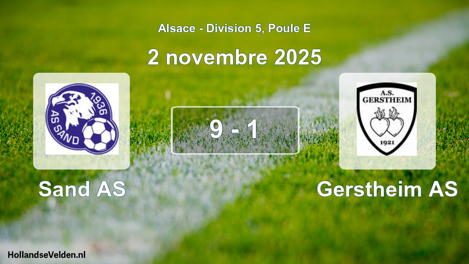 Match joué: Sand AS - Gerstheim AS 9 - 1 (2 novembre 2025)