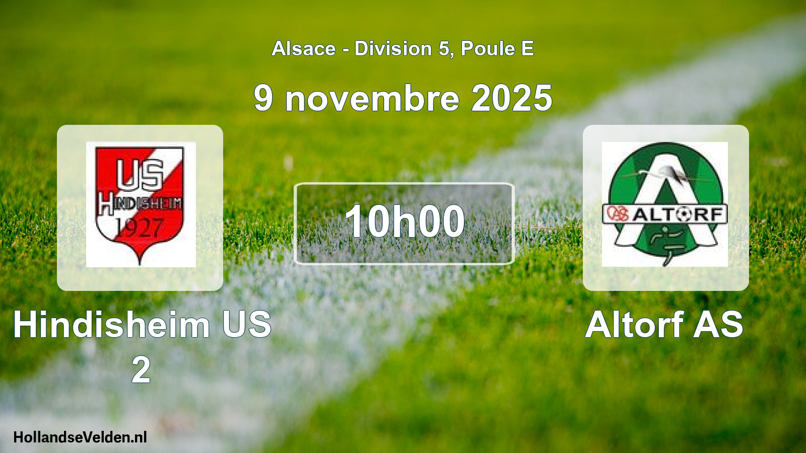 Match programmé: Hindisheim US 2 - Altorf AS (9 novembre 2025)