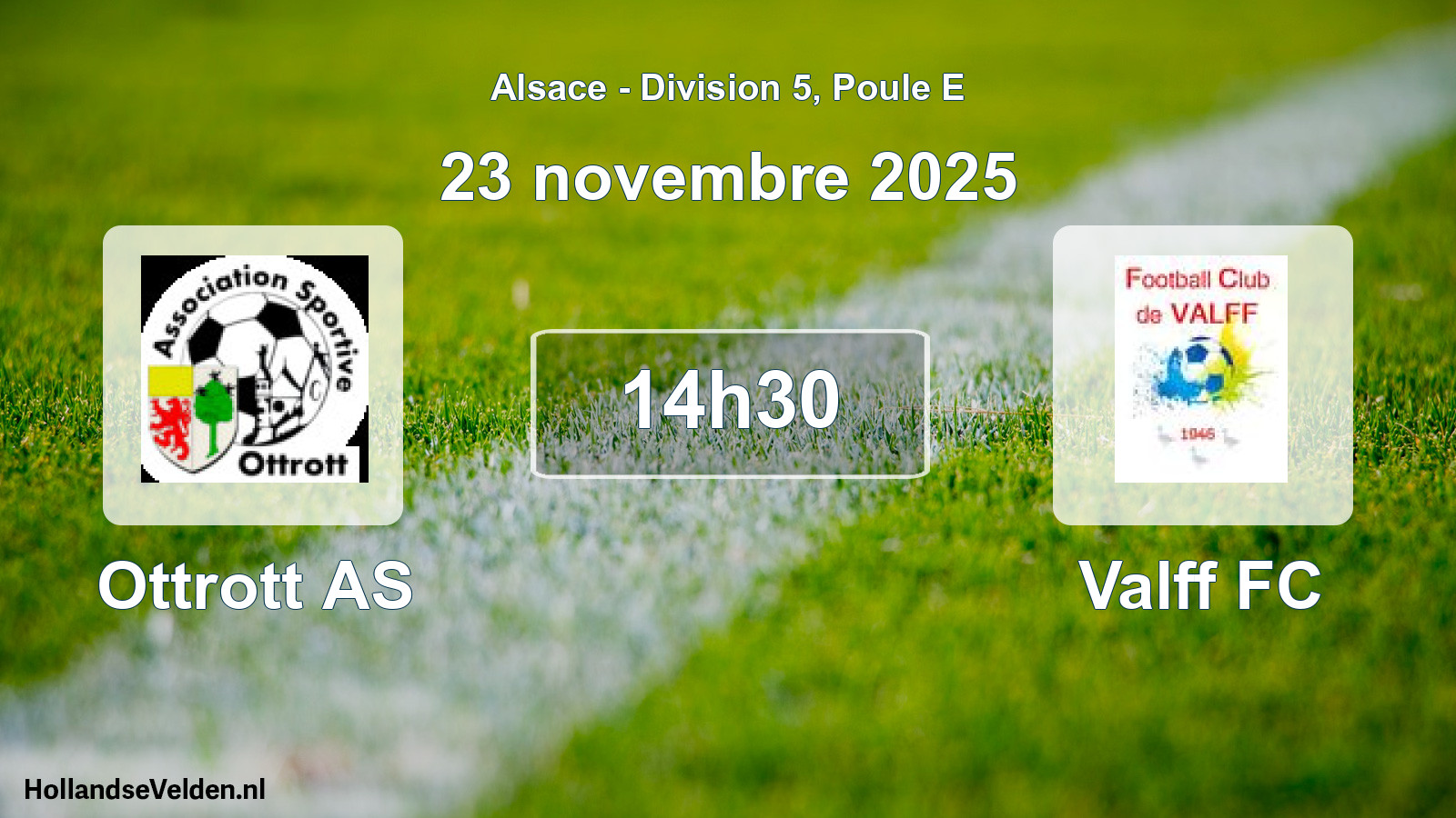 Match programmé: Ottrott AS - Valff FC (23 novembre 2025)