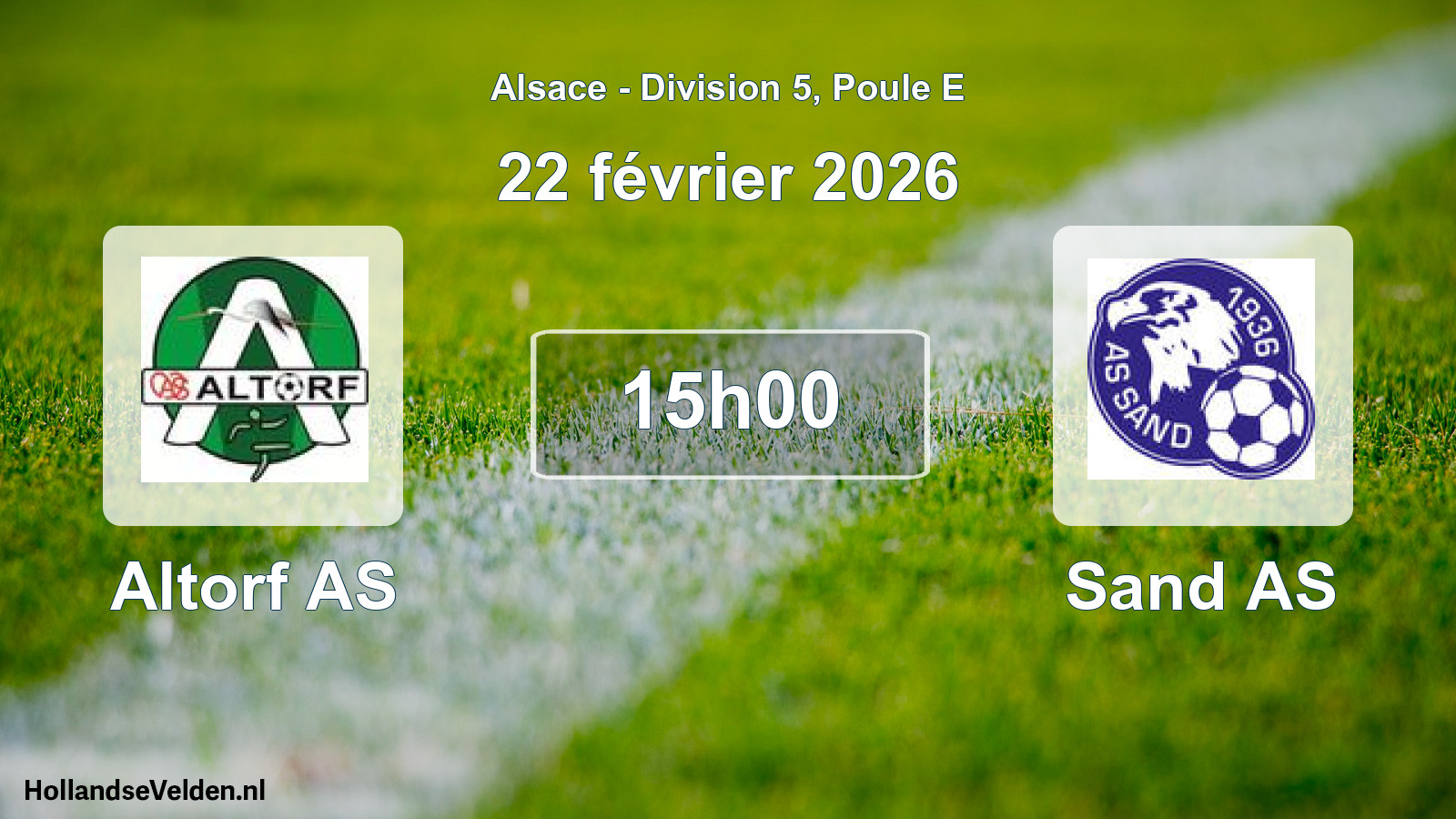Match programmé: Altorf AS - Sand AS (22 février 2026)