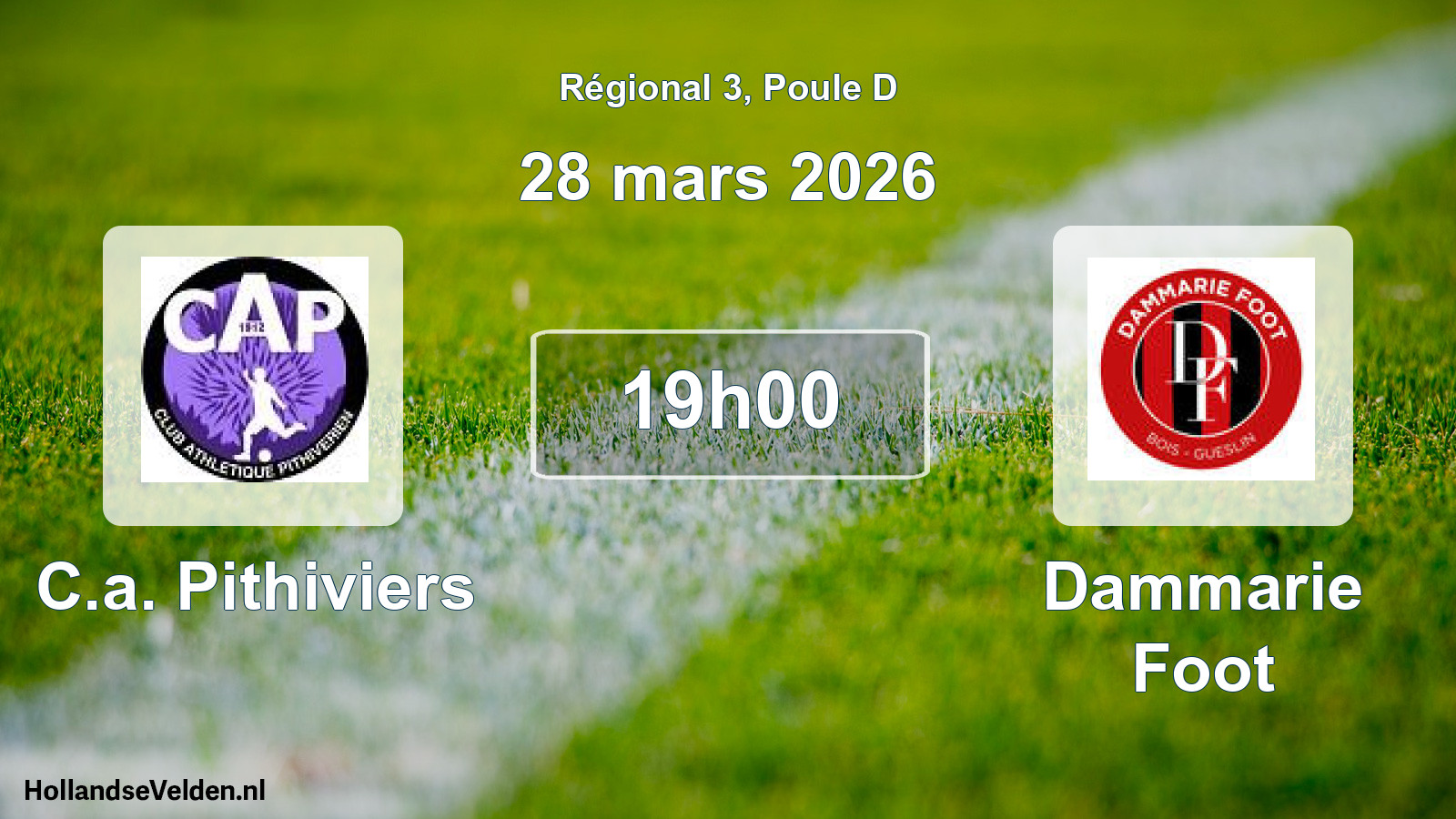 Geplande wedstrijd: C.a. Pithiviers - Dammarie Foot (28 mars 2026)